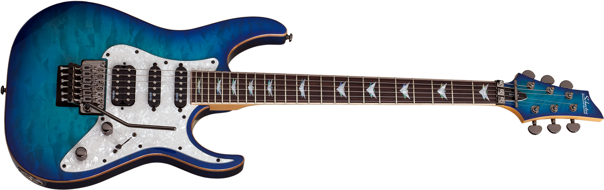 Schecter Banshee-6 Fr Extreme Hh Rw - Ocean Blue Burst - E-Gitarre in Str-Form - Main picture