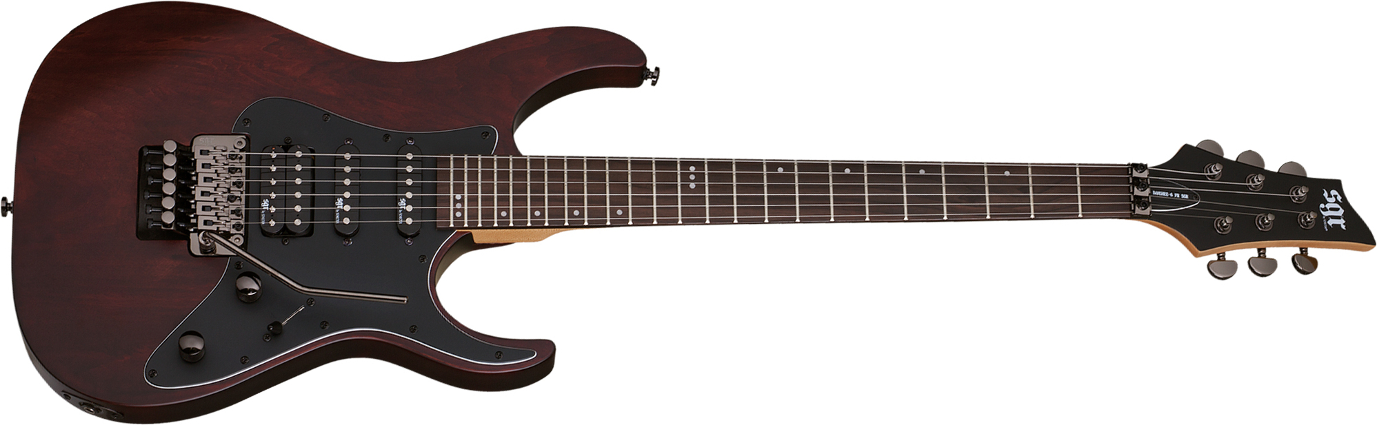 Schecter Banshee 6 Fr Sgr Hss Rw - Walnut Satin - E-Gitarre in Str-Form - Main picture