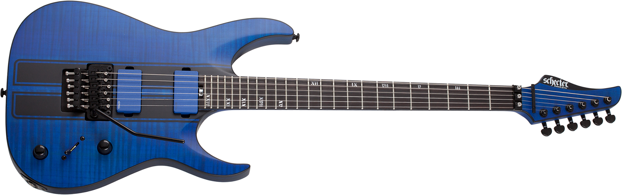 Schecter Banshee Gt Fr 2h Emg Eb - Satin Trans Blue - E-Gitarre in Str-Form - Main picture