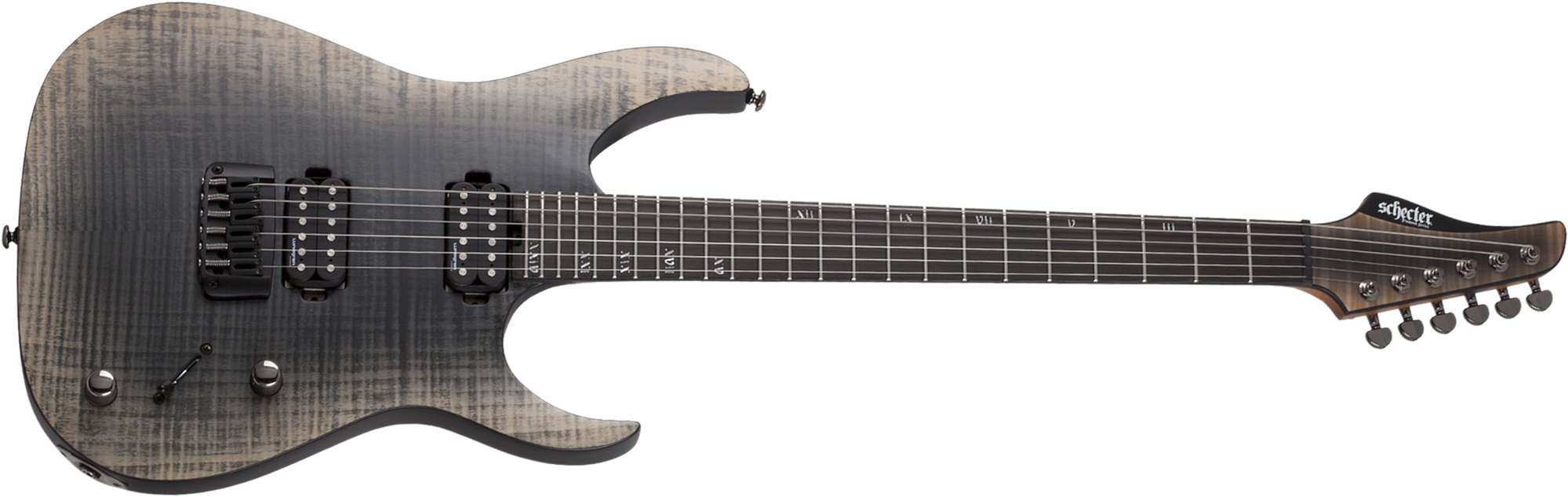 Schecter Banshee Mach-6 2h Lundgren Ht Eb - Fallout Burst - E-Gitarre in Str-Form - Main picture