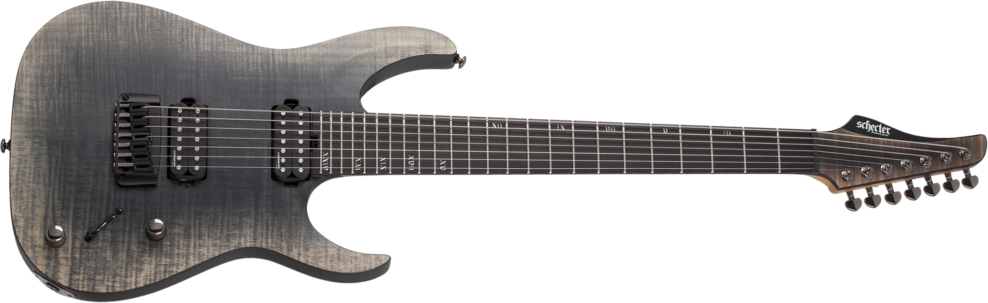 Schecter Banshee Mach-7 7c 2h Lundgren Ht Eb - Fallout Burst - 7-saitige E-Gitarre - Main picture