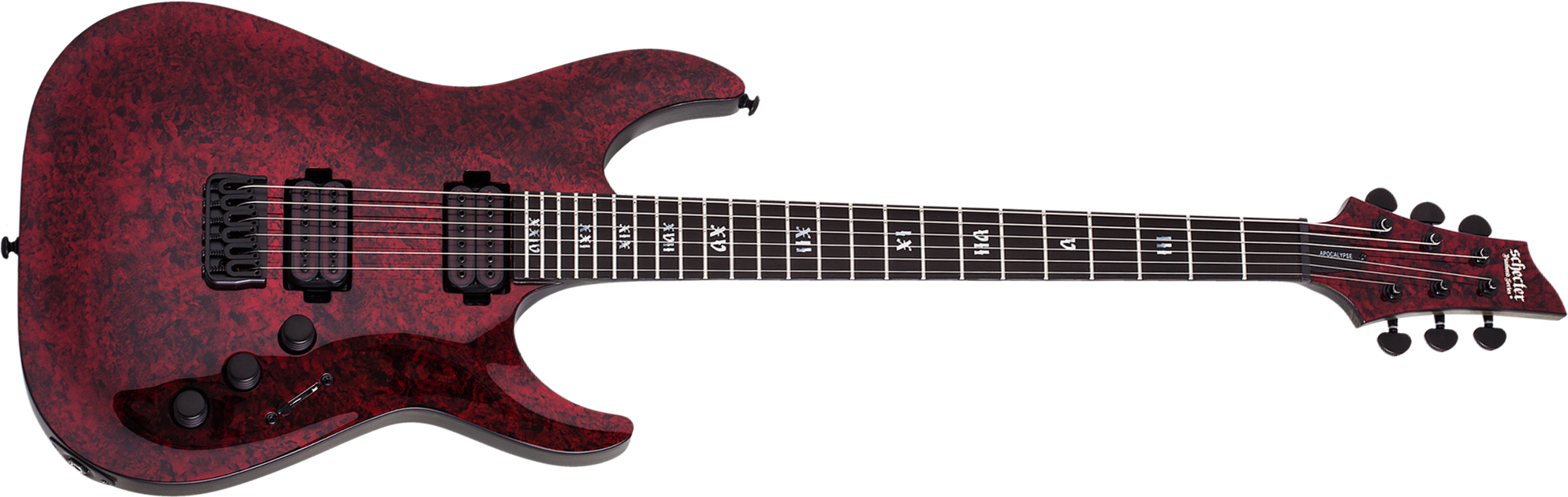 Schecter C-1 Apocalypse 2h Ht Eb - Red Reign - Double Cut E-Gitarre - Main picture