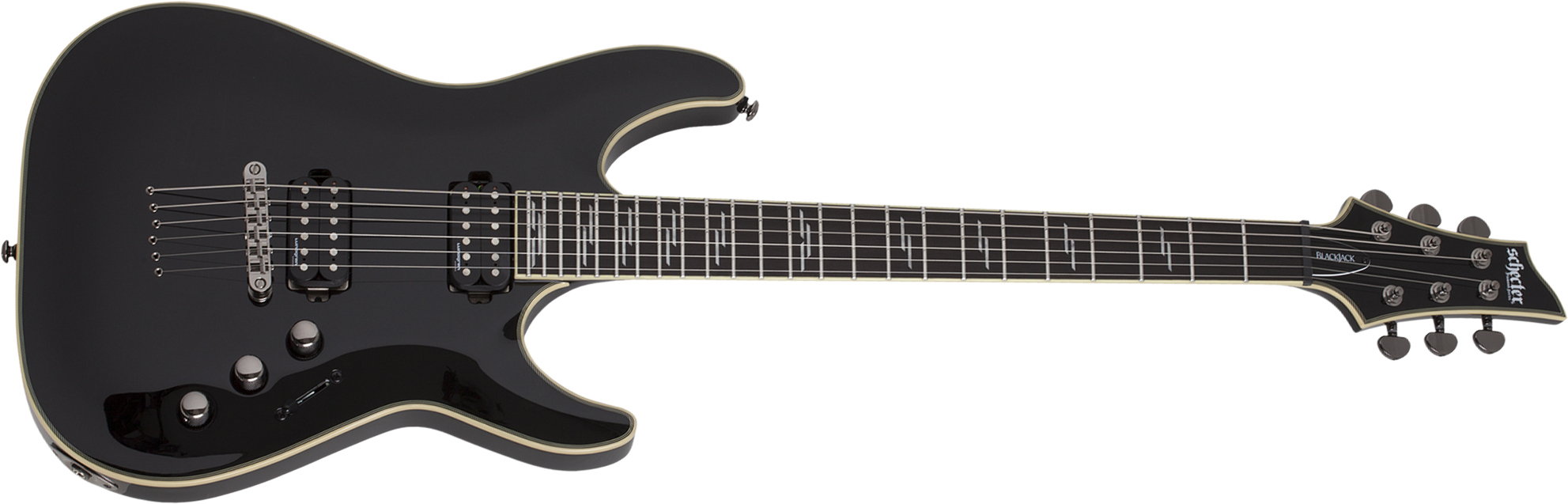 Schecter C-1 Blackjack 2h Lundgren Ht Eb - Black - E-Gitarre in Str-Form - Main picture