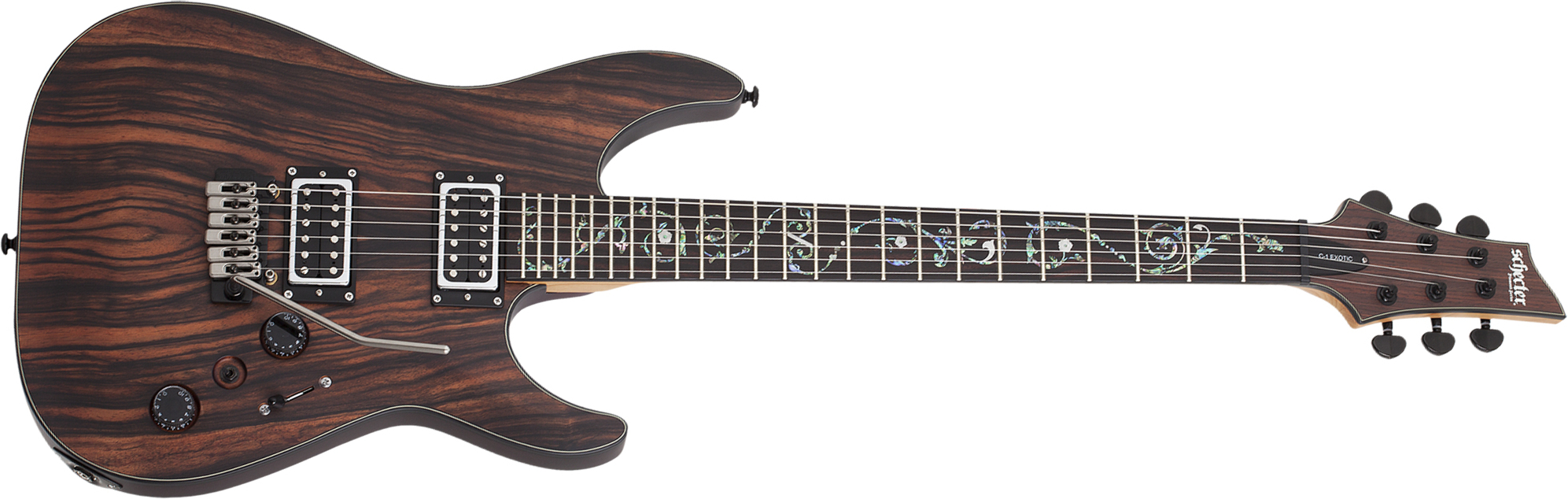 Schecter C-1 Exotic Ebony 2h Trem Eb - Natural Satin - E-Gitarre in Str-Form - Main picture