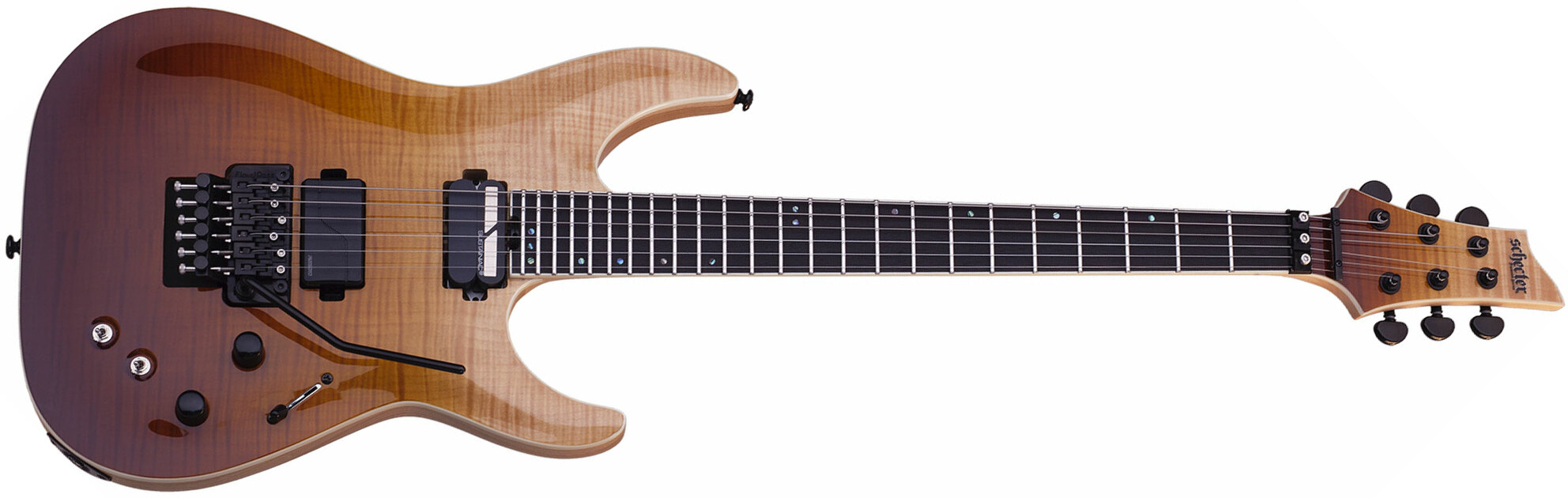 Schecter C-1 Fr S Sls Elite 2h Fishman Fluence Modern Sustainiac Eb - Antique Fade Burst - E-Gitarre in Str-Form - Main picture