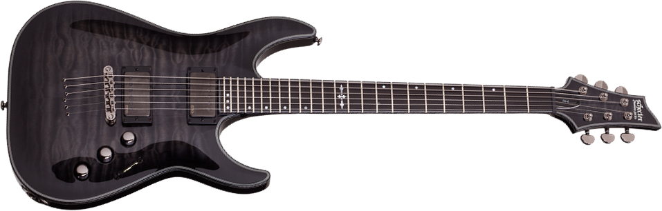 Schecter C-1 Hellraiser Hybrid 2h Emg Ht Eb - Trans. Black Burst - E-Gitarre in Str-Form - Main picture