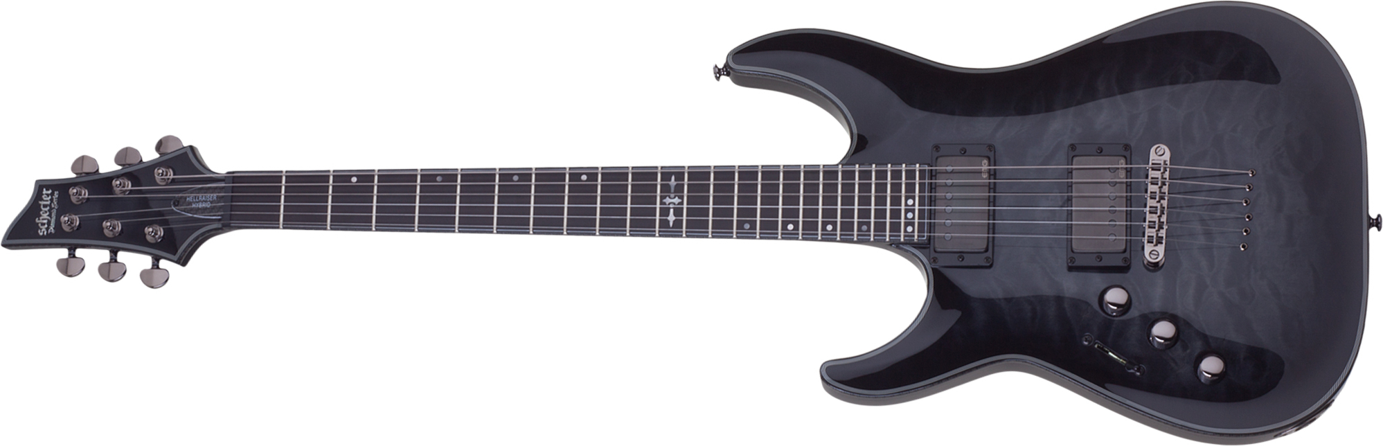 Schecter C-1 Hellraiser Hybrid Lh Gaucher 2h Emg Ht Eb - Trans. Black Burst - E-Gitarre für Linkshänder - Main picture