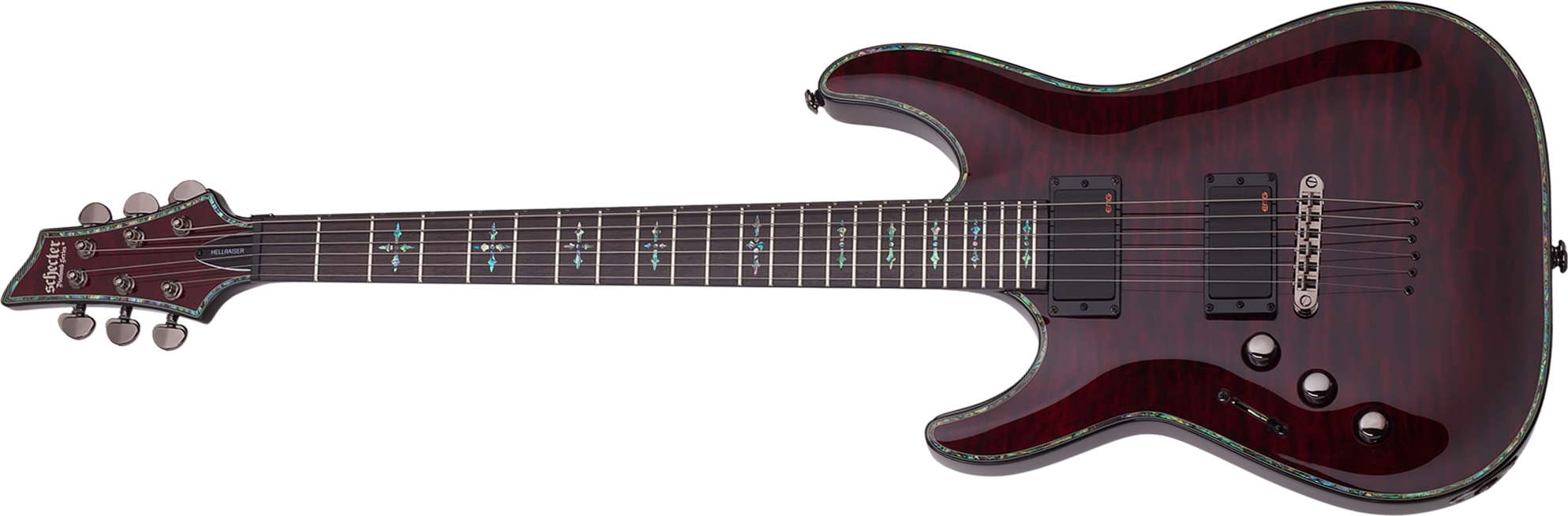 Schecter C-1 Hellraiser Lh Gaucher 2h Emg Ht Rw - Black Cherry - E-Gitarre für Linkshänder - Main picture