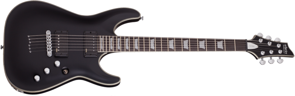 Schecter C-1 Platinum 2h Emg Ht Eb - Satin Black - E-Gitarre in Str-Form - Main picture