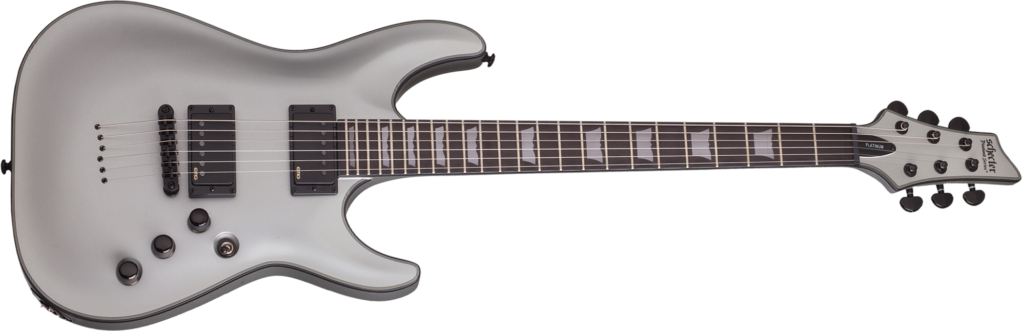 Schecter C-1 Platinum Hh Emg Ht Eb - Satin Silver - E-Gitarre in Str-Form - Main picture