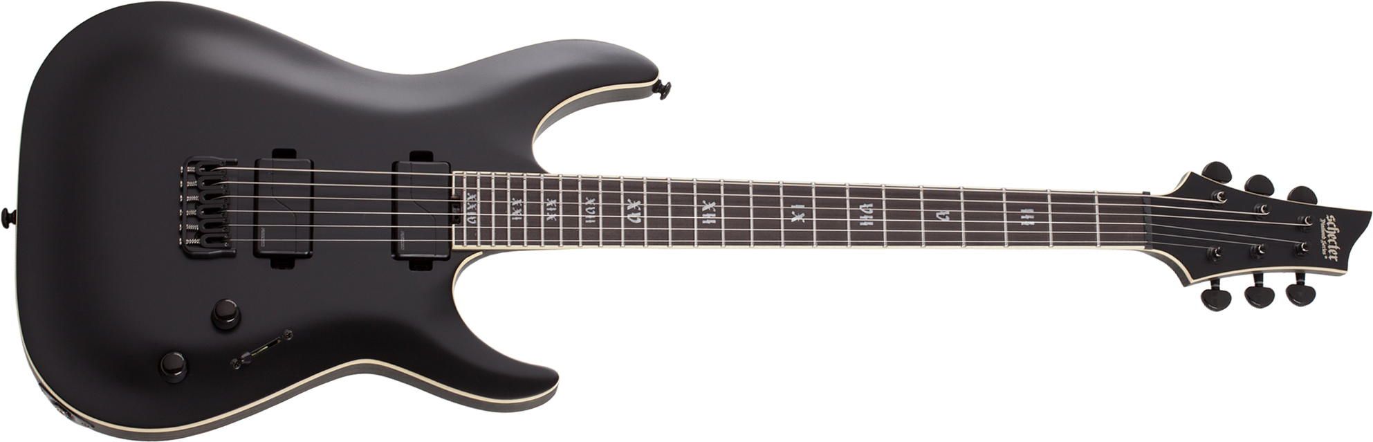 Schecter C-1 Sls Evil Twin 2h Fishman Ht Eb - Satin Black - E-Gitarre in Str-Form - Main picture