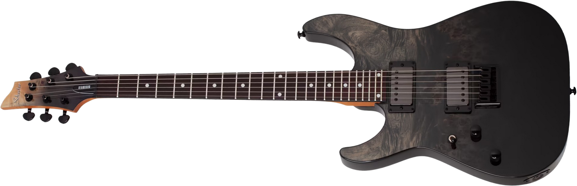 Schecter C-1 Standard Lh Gaucher 2h Ht Rw - Black Fade Burst Burl - E-Gitarre in Str-Form - Main picture