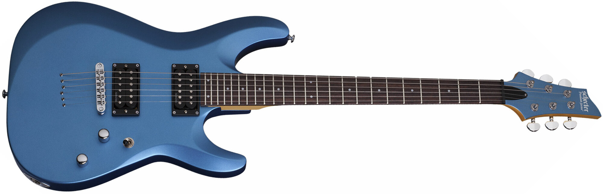 Schecter C-6 Deluxe 2h Ht Rw - Satin Metallic Light Blue - Double Cut E-Gitarre - Main picture
