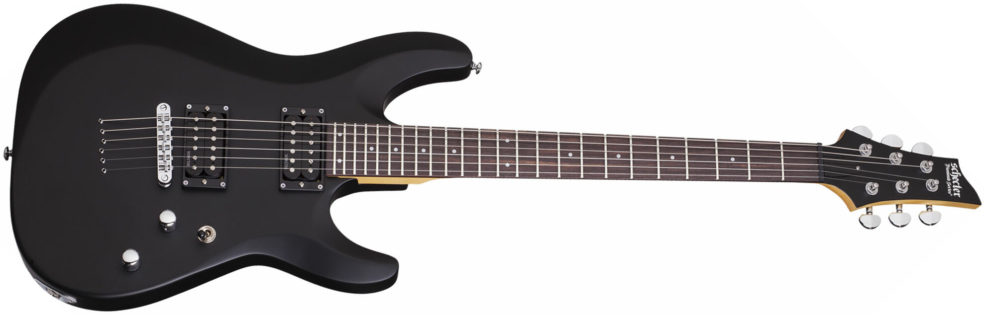Schecter C-6 Deluxe 2h Ht Rw - Satin Black - E-Gitarre in Str-Form - Main picture