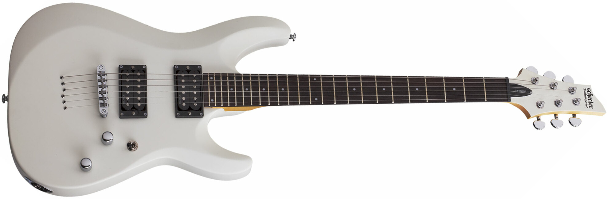 Schecter C-6 Deluxe 2h Ht Rw - Satin White - Double Cut E-Gitarre - Main picture