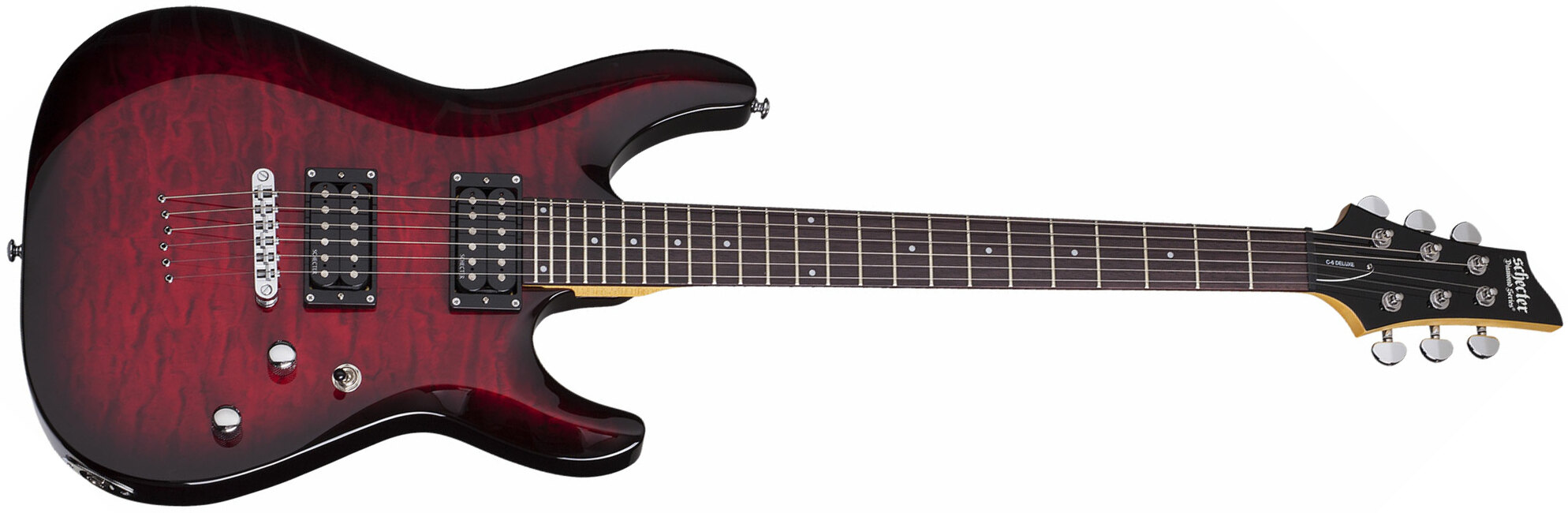 Schecter C-6 Plus 2h Ht Rw - See-thru Cherry Burst - Double Cut E-Gitarre - Main picture