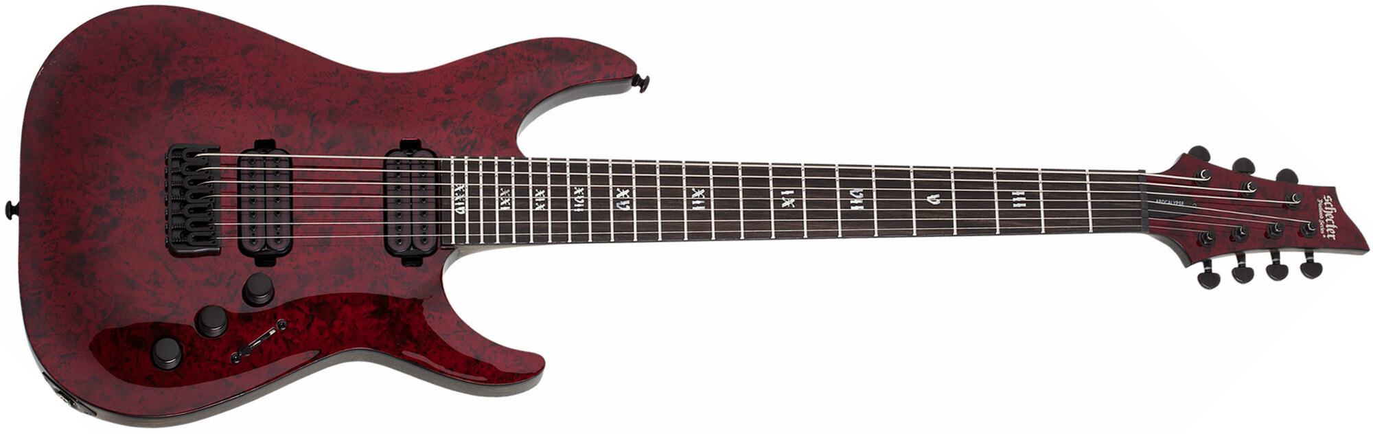 Schecter C-7 Apocalypse 2h Ht Eb - Red Reign - 7-saitige E-Gitarre - Main picture