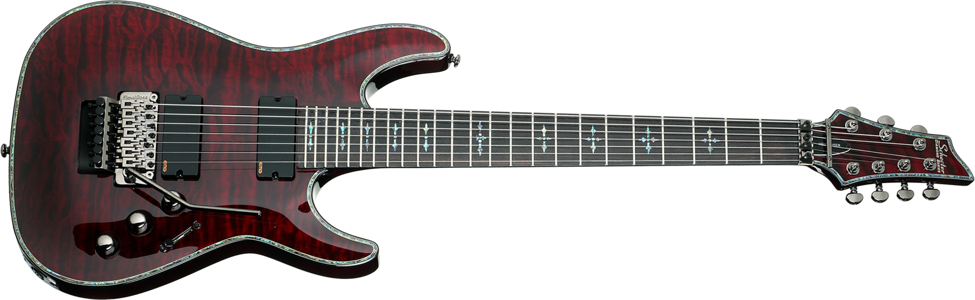 Schecter C-7 Fr Hellraiser 7c 2h Emg Rw - Black Cherry - 7-saitige E-Gitarre - Main picture