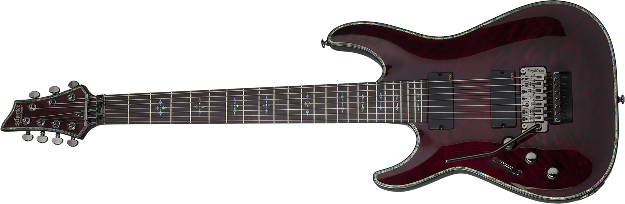 Schecter C-7 Fr Lh Hellraiser 7c Gaucher 2h Emg Rw - Black Cherry - E-Gitarre für Linkshänder - Main picture