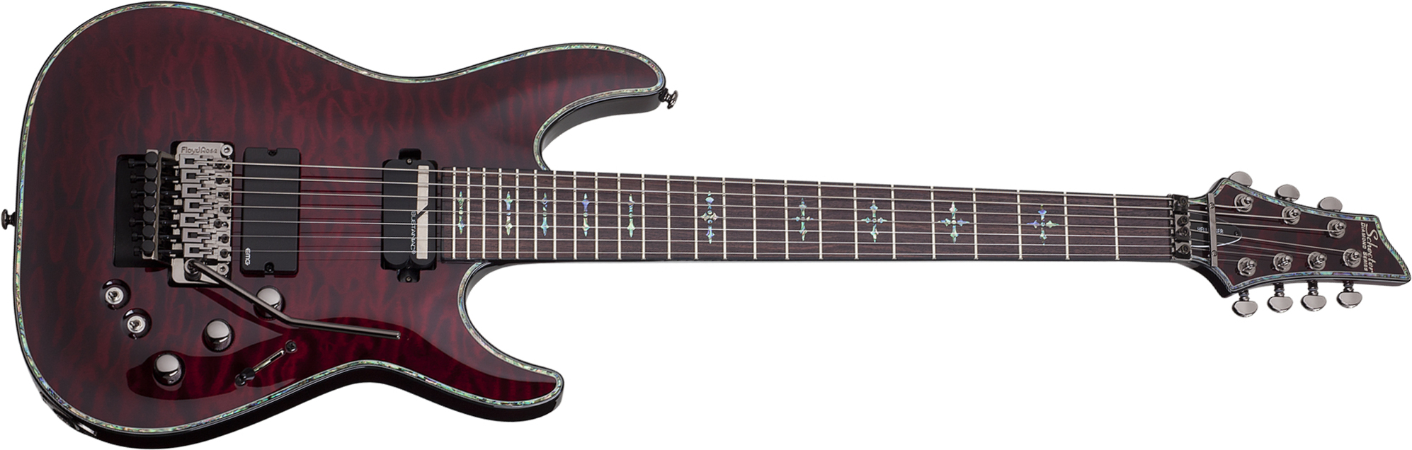 Schecter C-7 Fr S Hellraiser 7c 2h Emg Sustainiac Rw - Black Cherry - 7-saitige E-Gitarre - Main picture