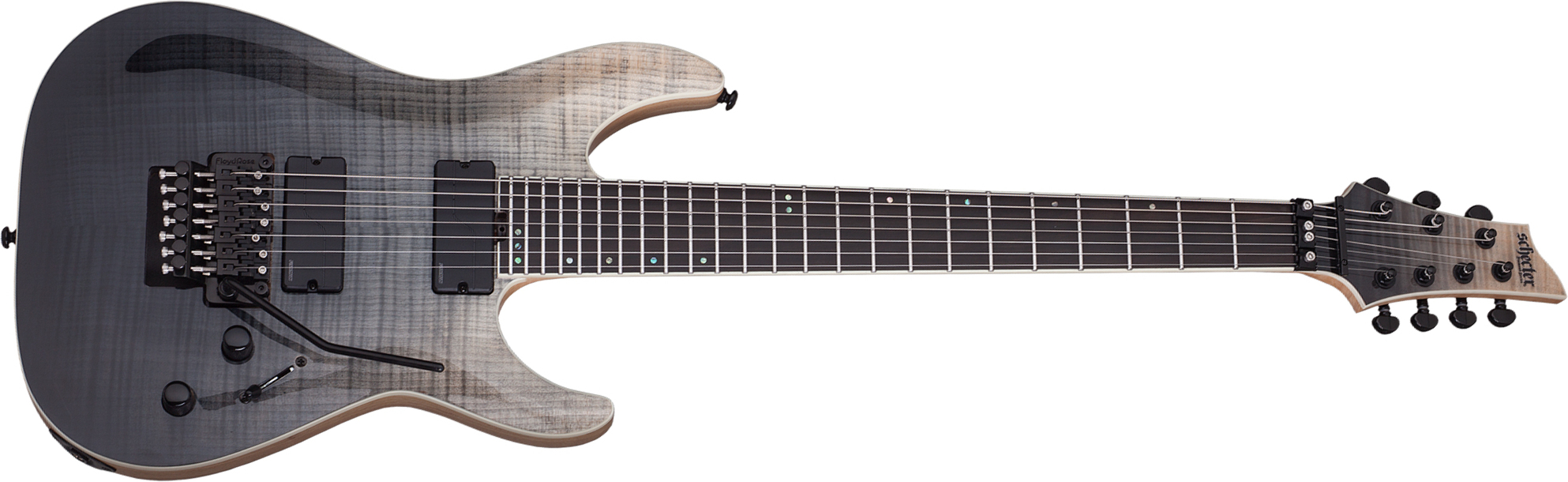 Schecter C-7 Fr Sls Elite 2h Fishman Ht Eb - Black Fade Burst - 7-saitige E-Gitarre - Main picture