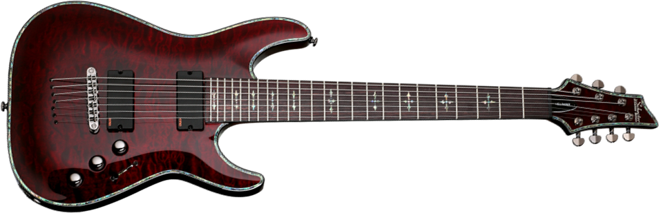 Schecter C-7 Hellraiser 7c 2h Emg Ht Rw - Black Cherry Gloss - 7-saitige E-Gitarre - Main picture