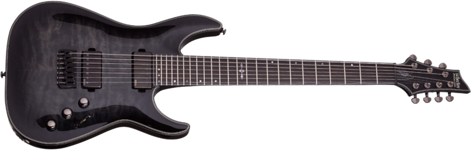 Schecter C-7 Hellraiser Hybrid 7c 2h Emg Ht - Trans Black Burst - 7-saitige E-Gitarre - Main picture