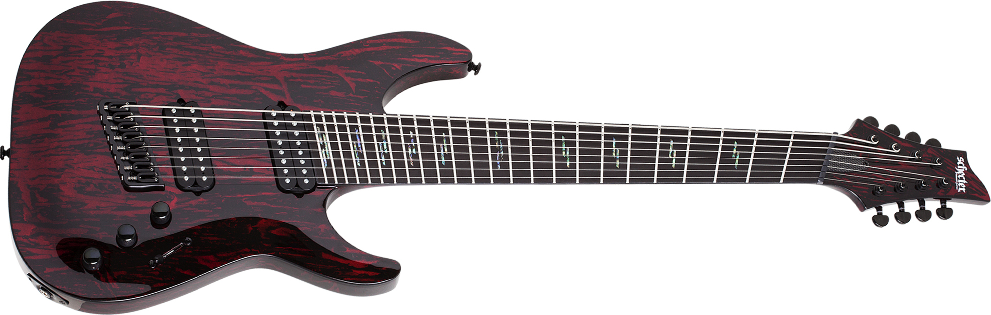 Schecter C-8 Multiscale Silver Mountain 8c Baryton 2h Ht Eb - Blood Moon - 8- und 9-saitige E-Gitarre - Main picture