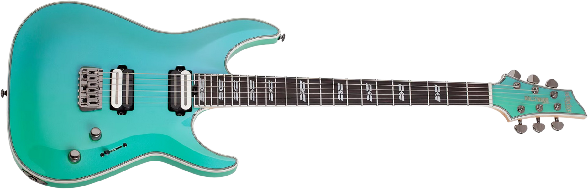 Schecter C1 Sls Hollywood 2h Fishman Fluence Modern Ht Eb - Glacier - E-Gitarre aus Metall - Main picture