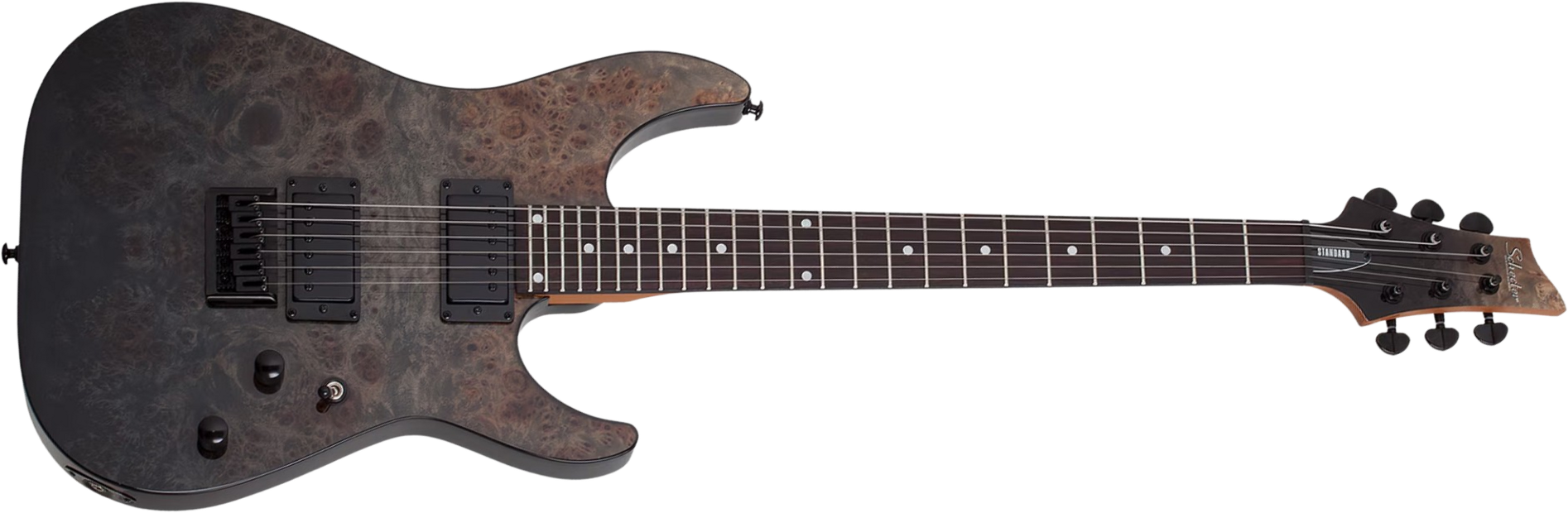 Schecter C1 Standard 2h Ht Rw - Black Fade Burst Burl - E-Gitarre in Str-Form - Main picture
