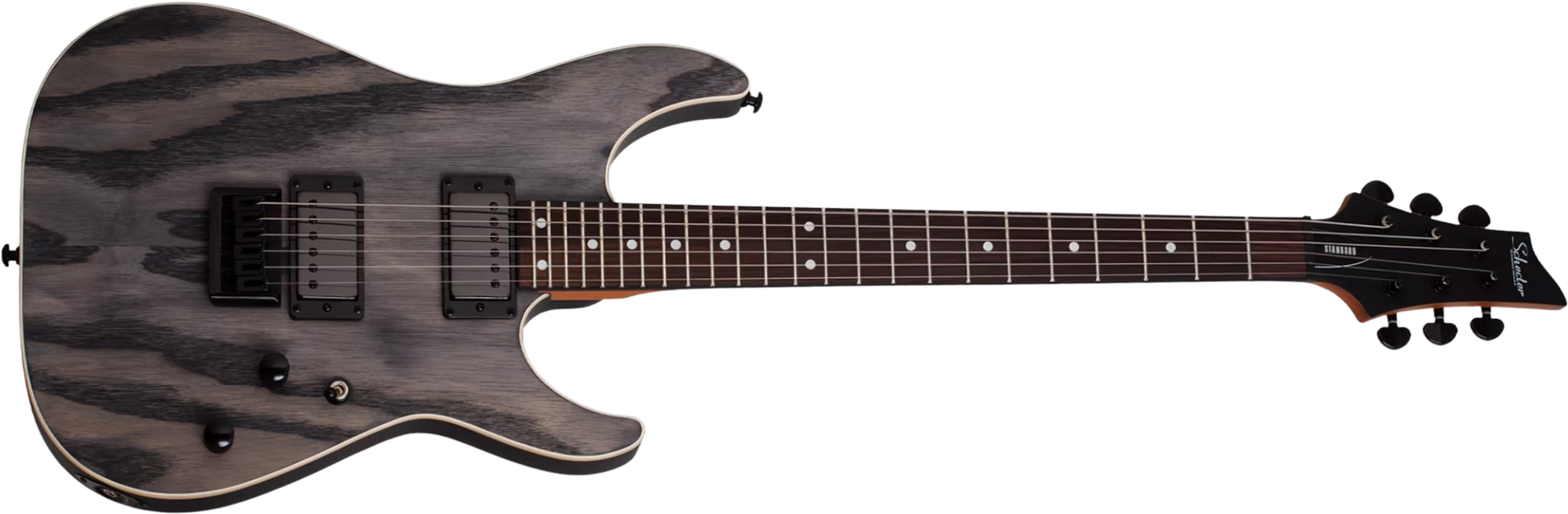 Schecter C1 Standard 2h Ht Rw - Charcoal Satin - E-Gitarre in Str-Form - Main picture