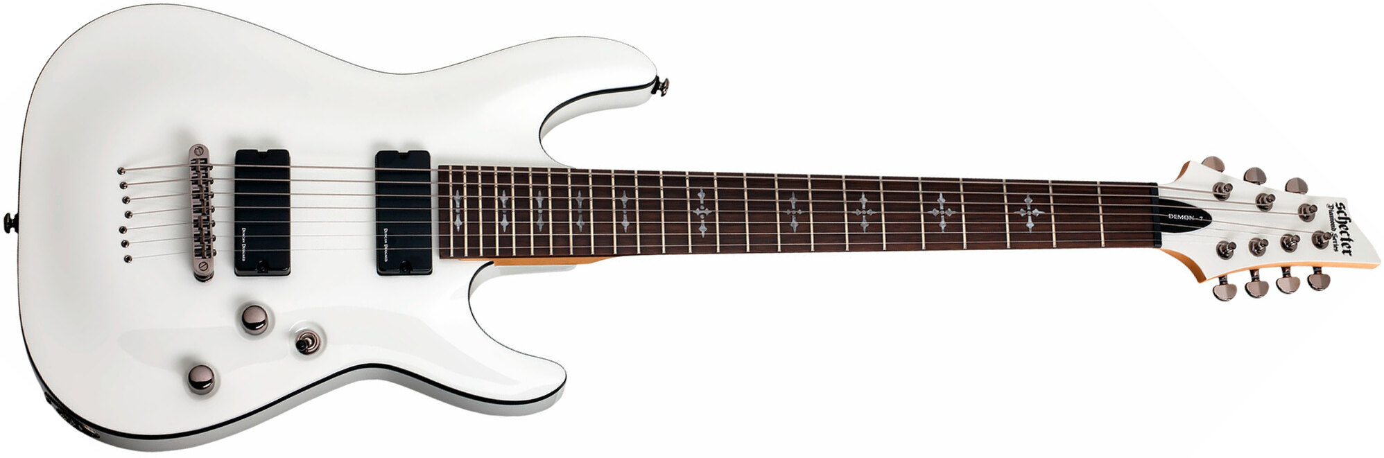 Schecter Demon-7 2h Ht Wen - Vintage White - 7-saitige E-Gitarre - Main picture