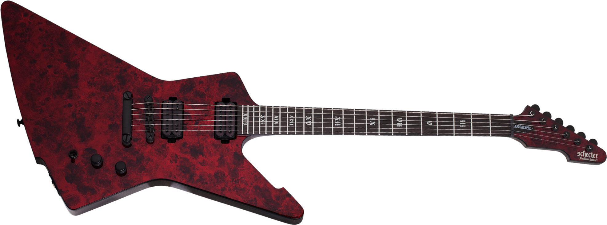 Schecter E-1 Apocalypse 2h Ht Eb - Red Reign - E-Gitarre aus Metall - Main picture