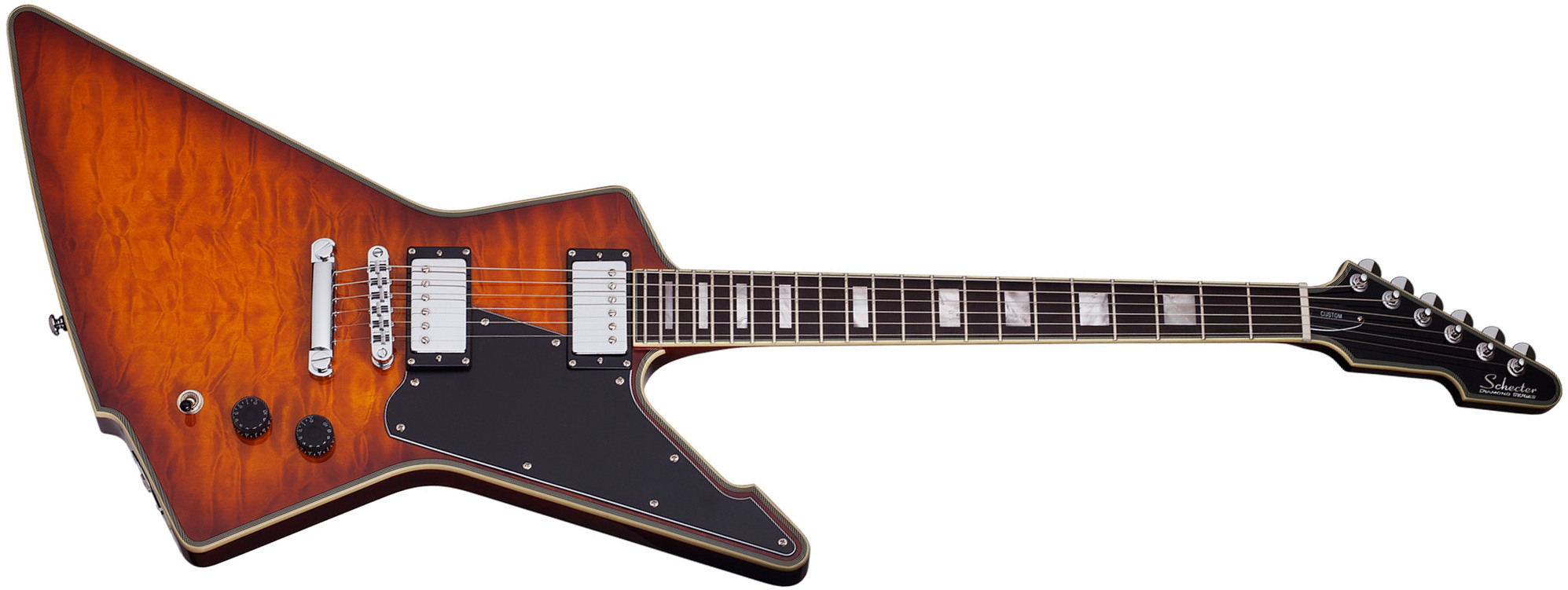 Schecter E-1 Custom 2h Ht Eb - Vintage Sunburst - E-Gitarre aus Metall - Main picture