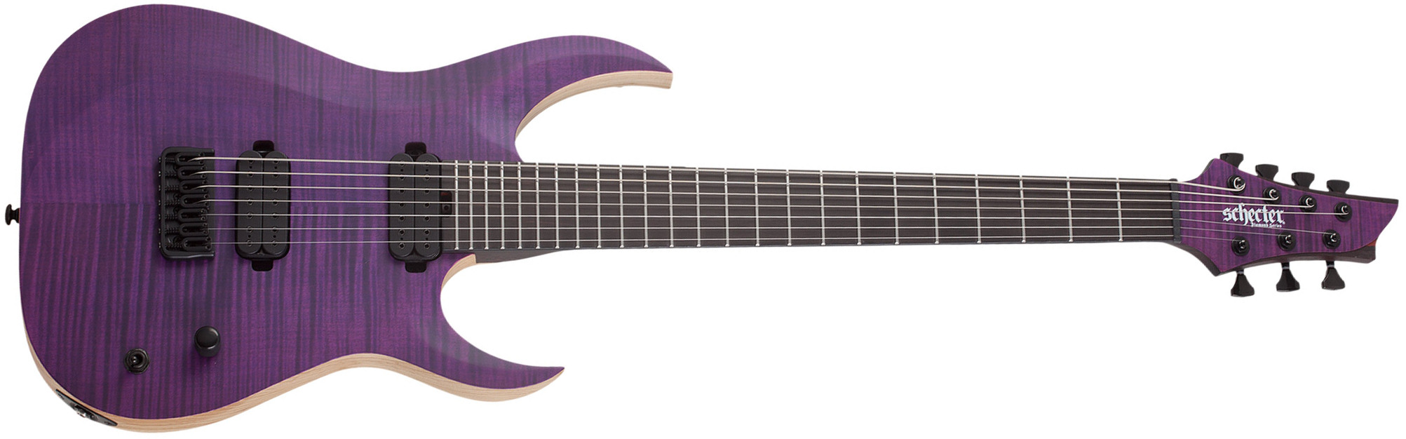 Schecter John Browne Tao-7 Signature Baryton 2h Ht Eb - Satin Trans Purple - 7-saitige E-Gitarre - Main picture
