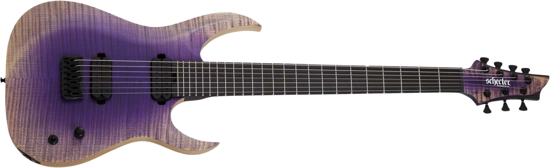 Schecter John Browne Tao-7 Signature Baryton 2h Ht Eb - Ozone Burst - Bariton E-Gitarre - Main picture