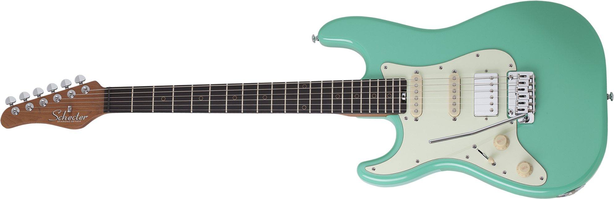 Schecter Nick Johnston Traditional Gaucher Hss Signature Trem Eb - Atomic Green - E-Gitarre für Linkshänder - Main picture