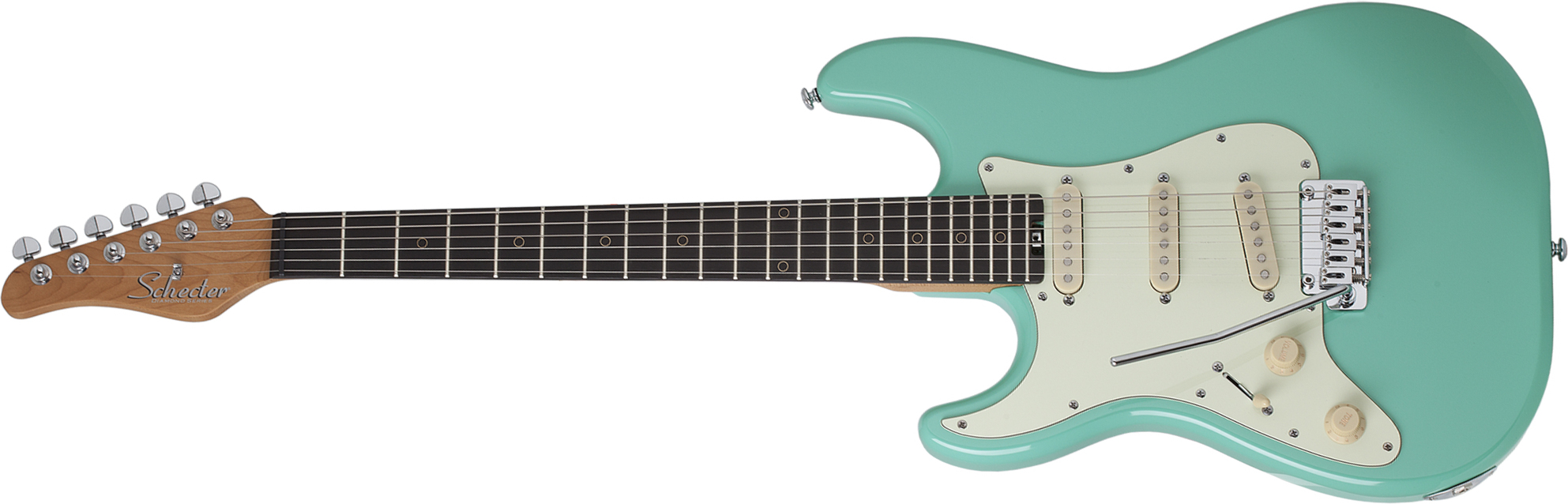 Schecter Nick Johnston Traditional Gaucher Signature 3s Trem Eb - Atomic Green - E-Gitarre für Linkshänder - Main picture