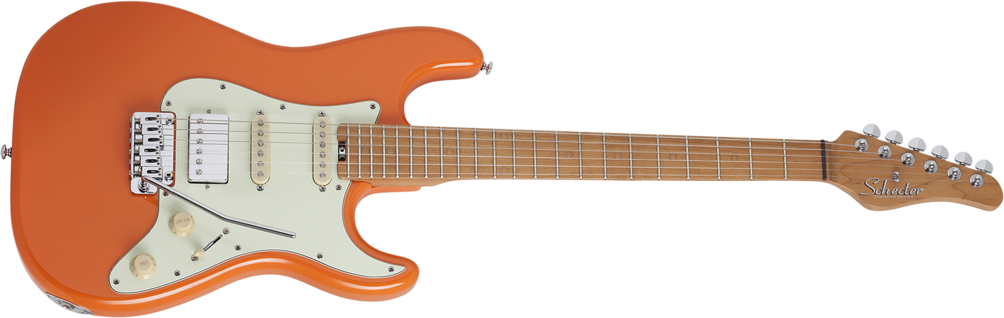 Schecter Nick Johnston Traditional Hss Signature Trem Eb - Atomic Orange - E-Gitarre in Str-Form - Main picture