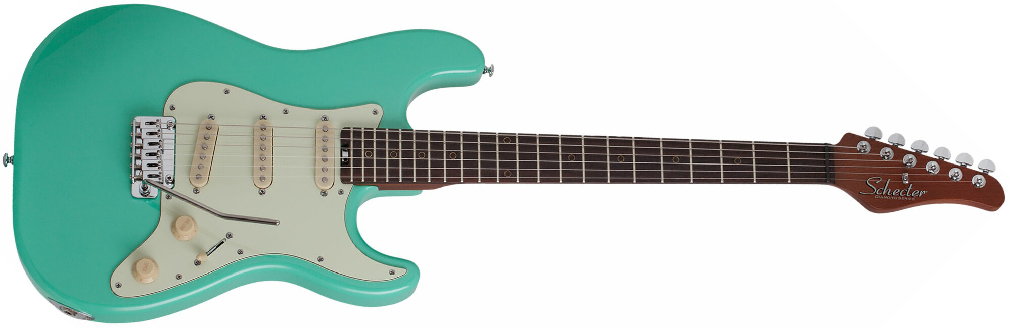 Schecter Nick Johnston Traditional Signature 3s Trem Eb - Atomic Green - E-Gitarre in Str-Form - Main picture