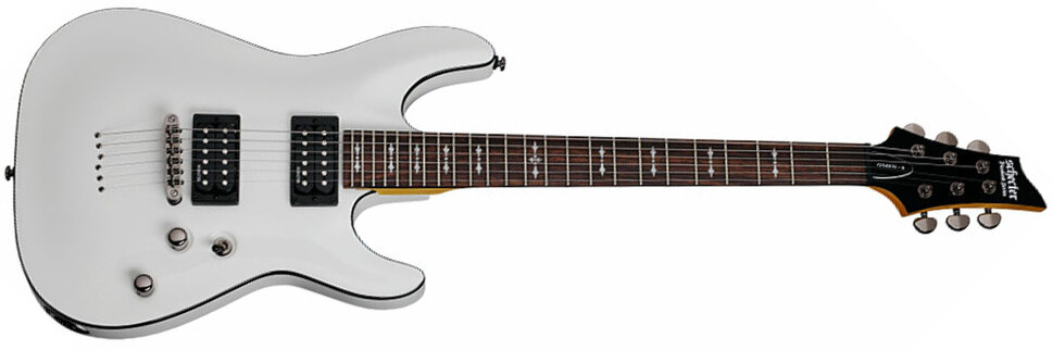 Schecter Omen-6 2h Ht Rw - Vintage White - E-Gitarre in Str-Form - Main picture