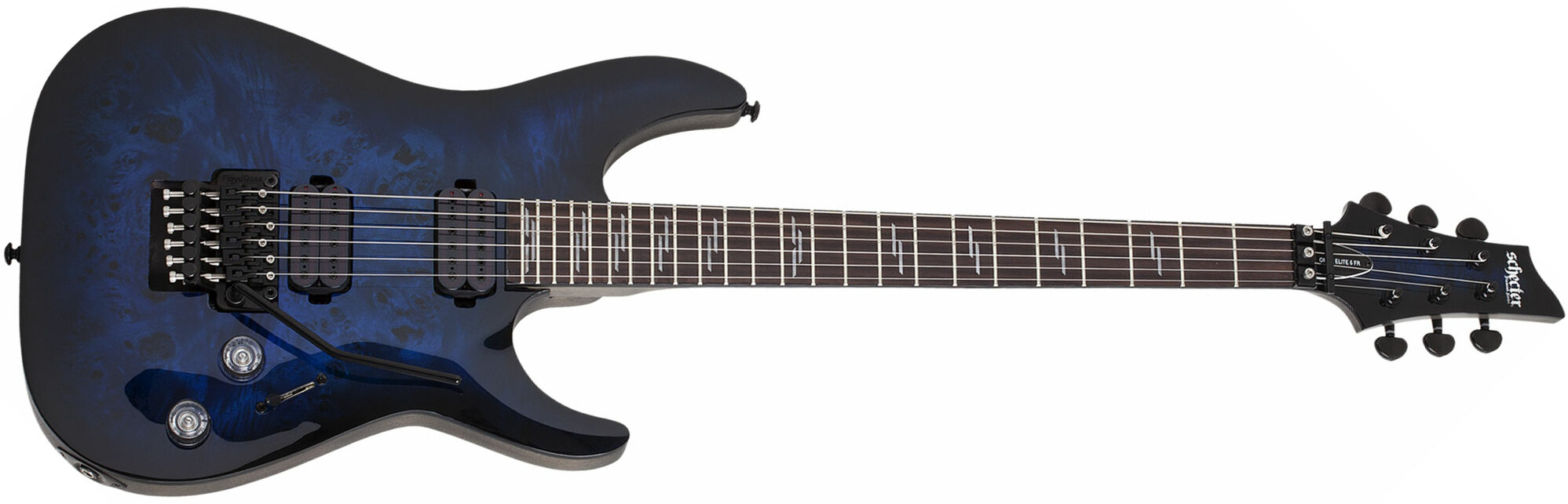 Schecter Omen Elite-6 Fr Hh Rw - See Thru Blueburst - E-Gitarre in Str-Form - Main picture