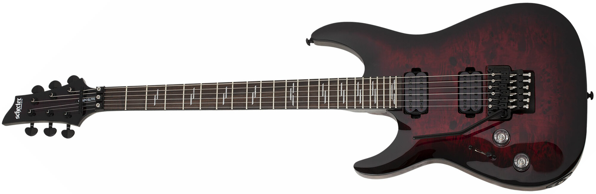 Schecter Omen Elite-6 Fr Lh Gaucher 2h Rw - Black Cherry Burst - E-Gitarre für Linkshänder - Main picture