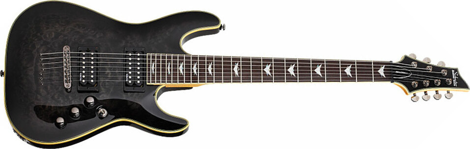 Schecter Omen Extreme-7 7c 2h Ht Rw - See-thru Black Gloss - 7-saitige E-Gitarre - Main picture