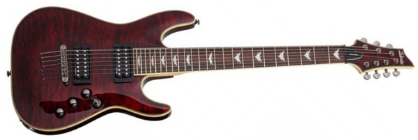 Schecter Omen Extreme-7 7c 2h Rw - Black Cherry Gloss - 7-saitige E-Gitarre - Main picture