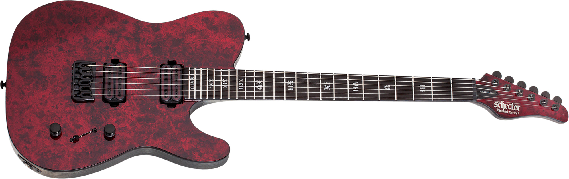 Schecter Pt Apocalypse 2h Ht Eb - Red Reign - E-Gitarre in Teleform - Main picture