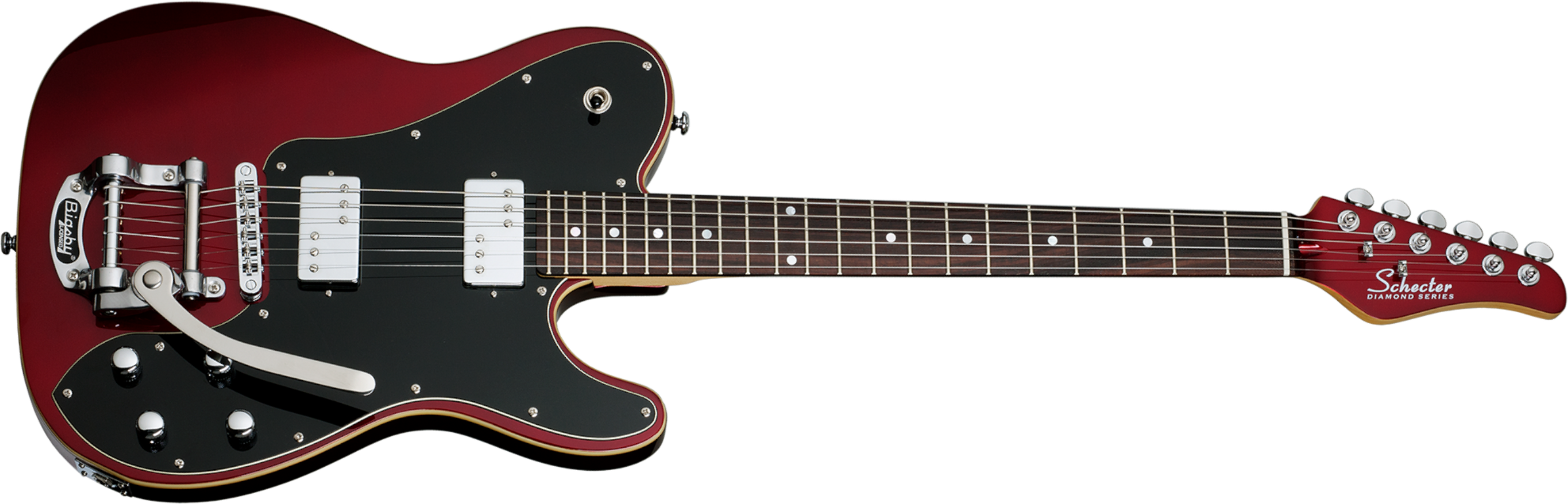 Schecter Pt Fastback Ii B Bigsby 2h Trem Bigsby Rw - Metallic Red - E-Gitarre in Teleform - Main picture