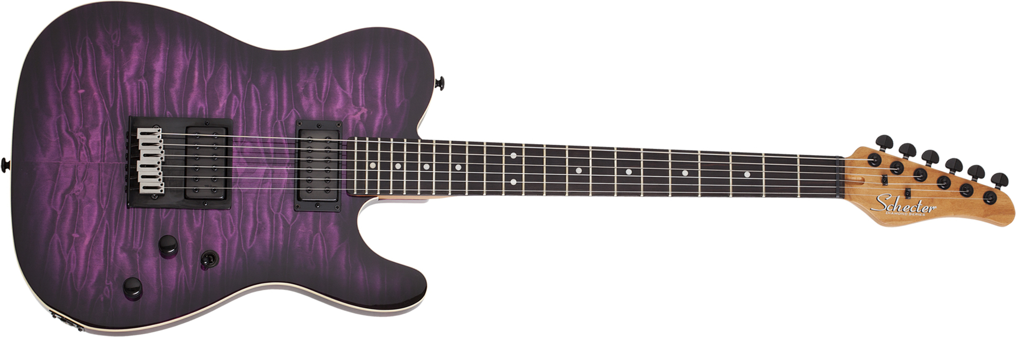 Schecter Pt Pro 2h Ht Eb - Trans Purple Burst - E-Gitarre in Teleform - Main picture