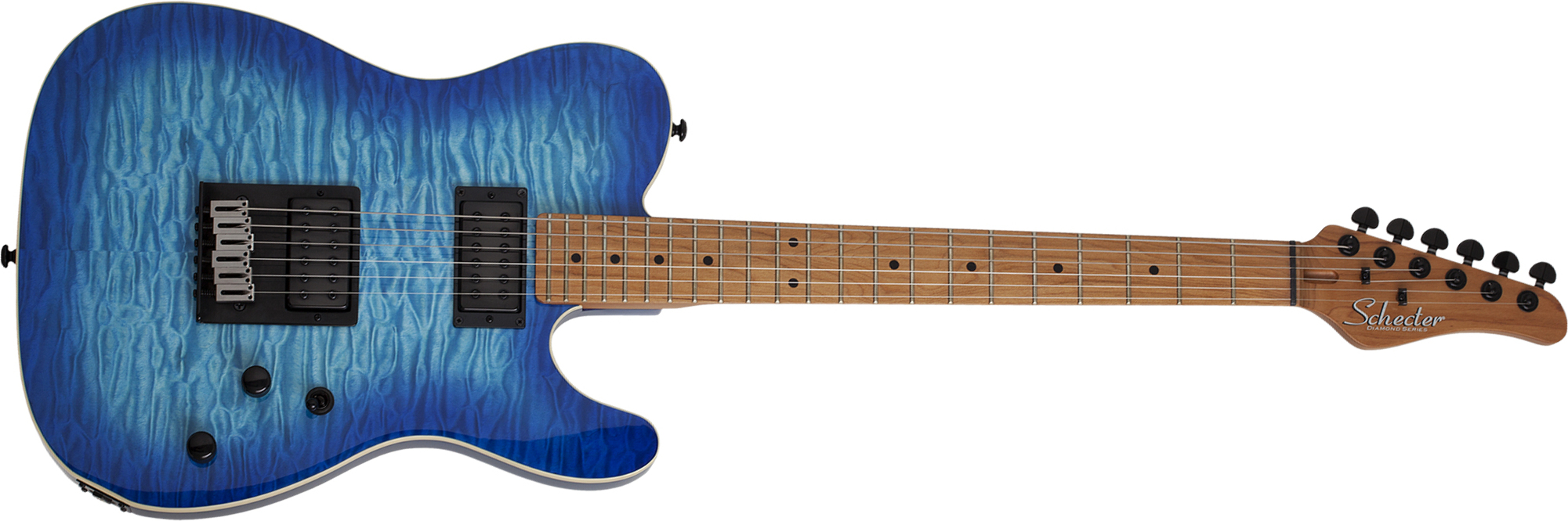 Schecter Pt Pro 2h Ht Mn - Trans Blue Burst - E-Gitarre in Teleform - Main picture