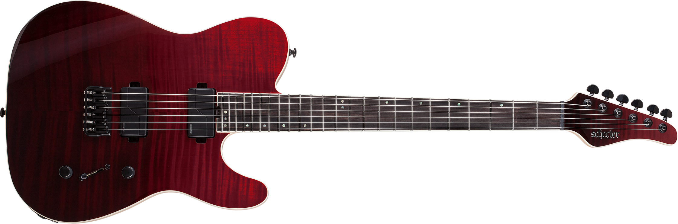 Schecter Pt Sls Elite 2h Fishman Fluence Modern Ht Eb - Blood Burst - E-Gitarre in Teleform - Main picture